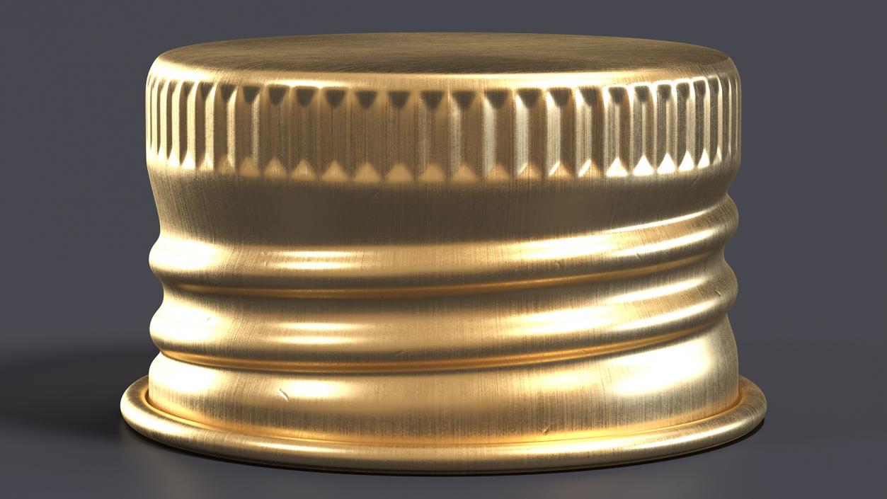 3D 18mm Aluminium Screw Cap Golden