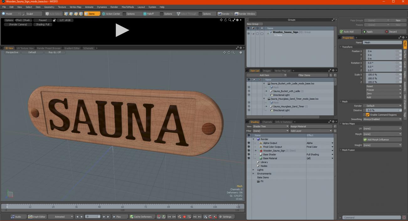 Wooden Sauna Sign 3D