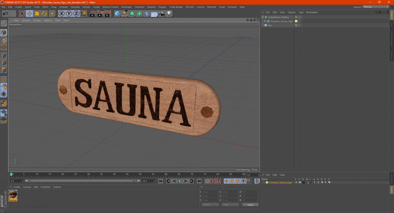 Wooden Sauna Sign 3D