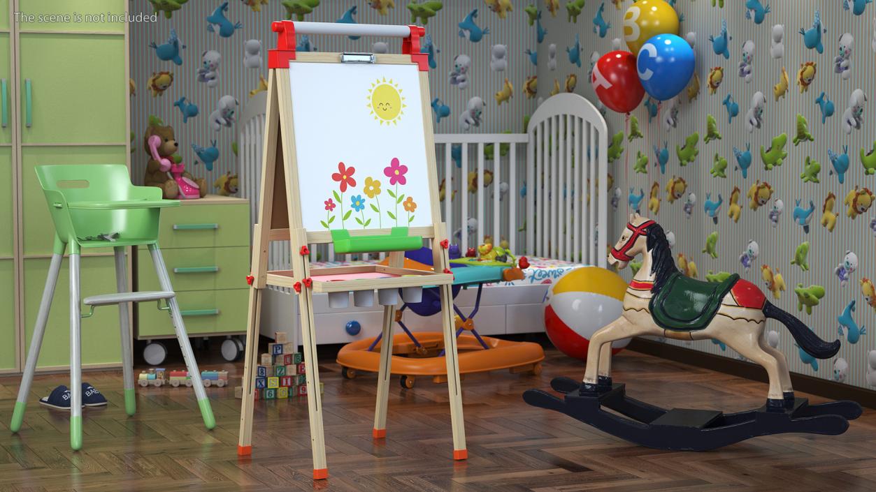 3D Easel Art Childrens Whiteboard 50 Inches with Picture model