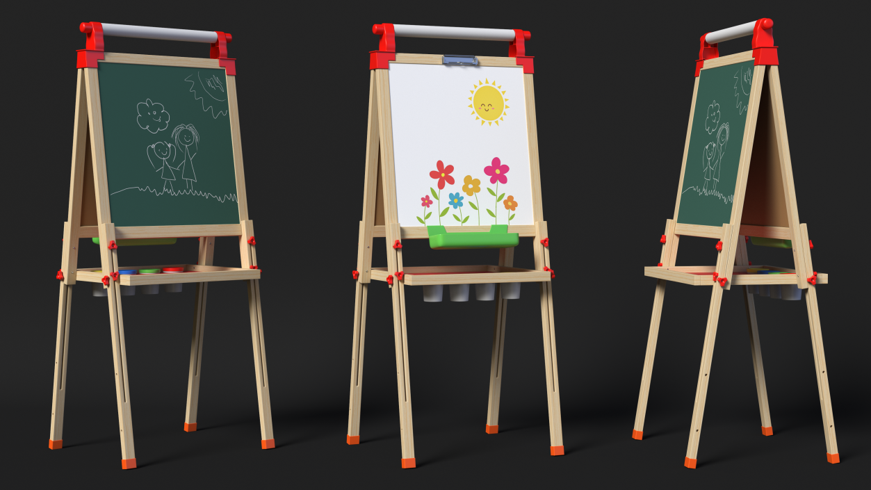 3D Easel Art Childrens Whiteboard 50 Inches with Picture model