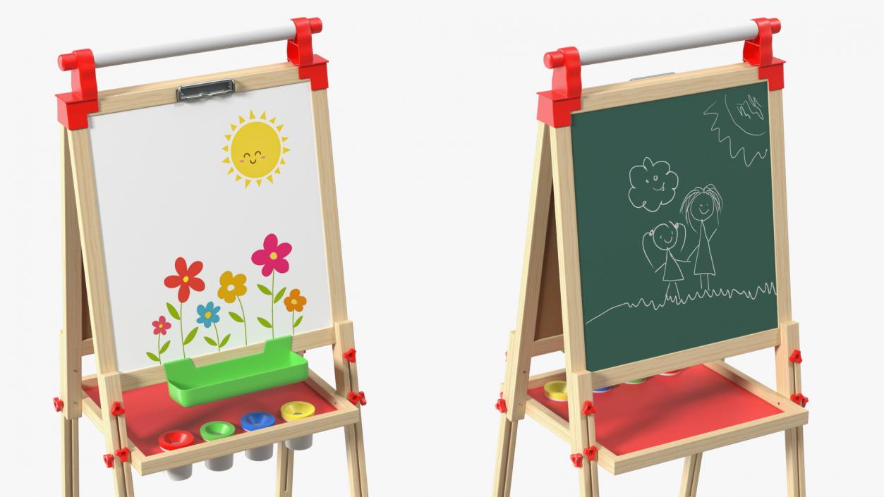 3D Easel Art Childrens Whiteboard 50 Inches with Picture model