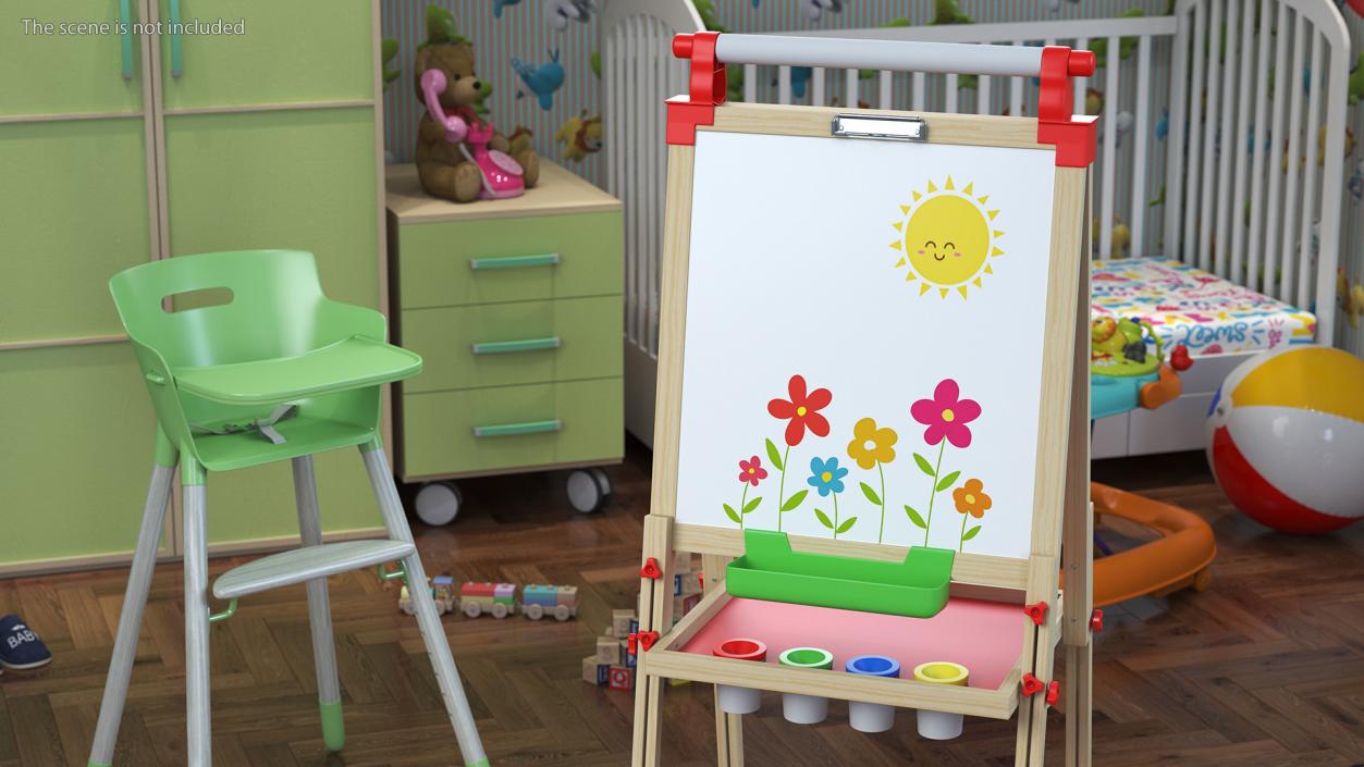 3D Easel Art Childrens Whiteboard 50 Inches with Picture model