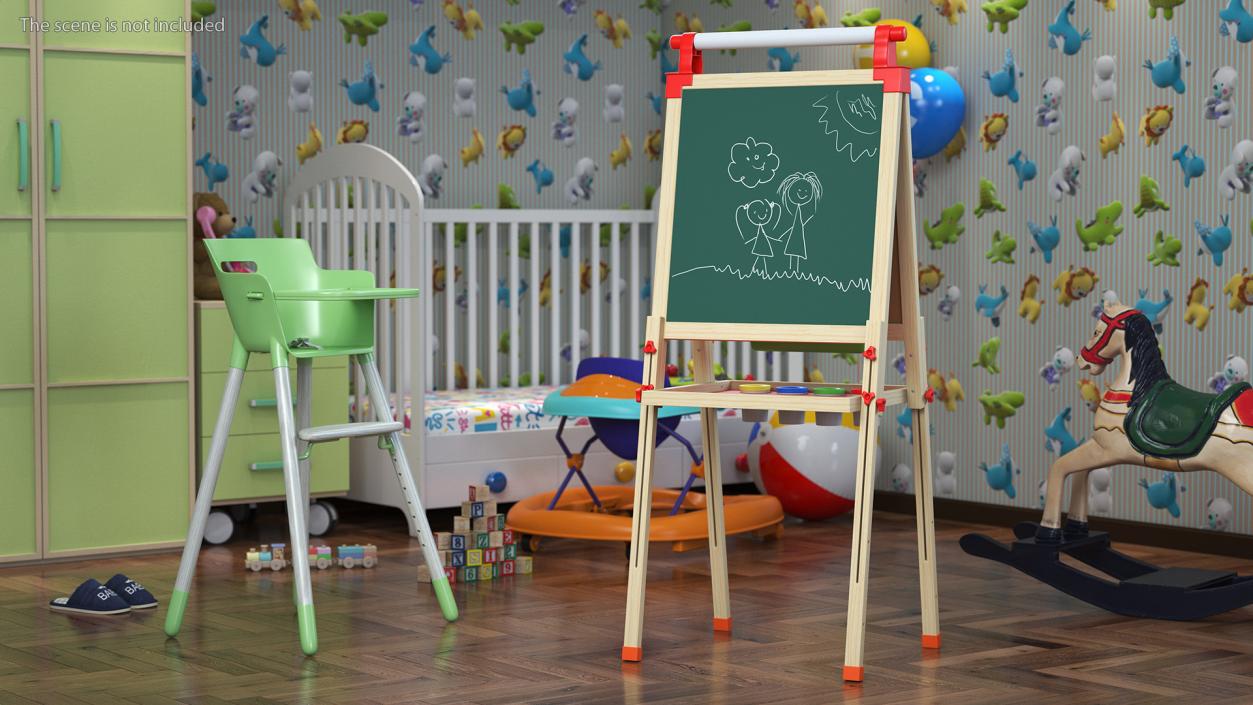 3D Easel Art Childrens Whiteboard 50 Inches with Picture model