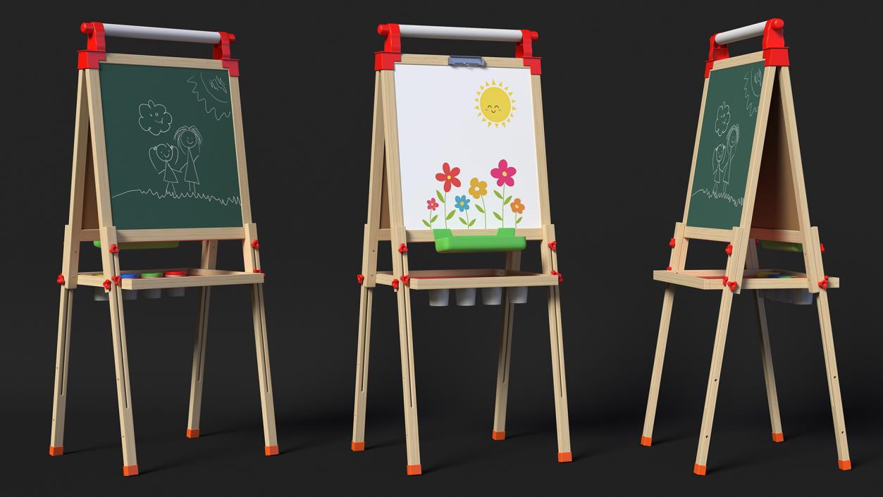 3D Easel Art Childrens Whiteboard 50 Inches with Picture model