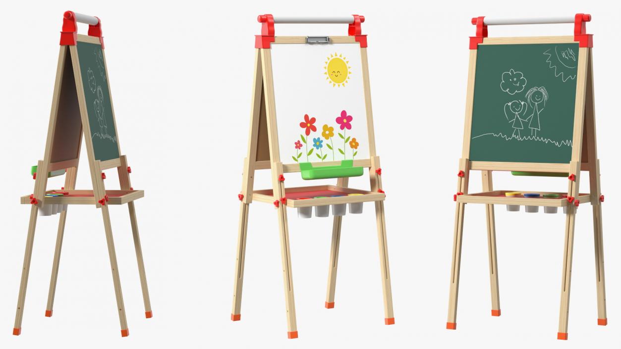 3D Easel Art Childrens Whiteboard 50 Inches with Picture model