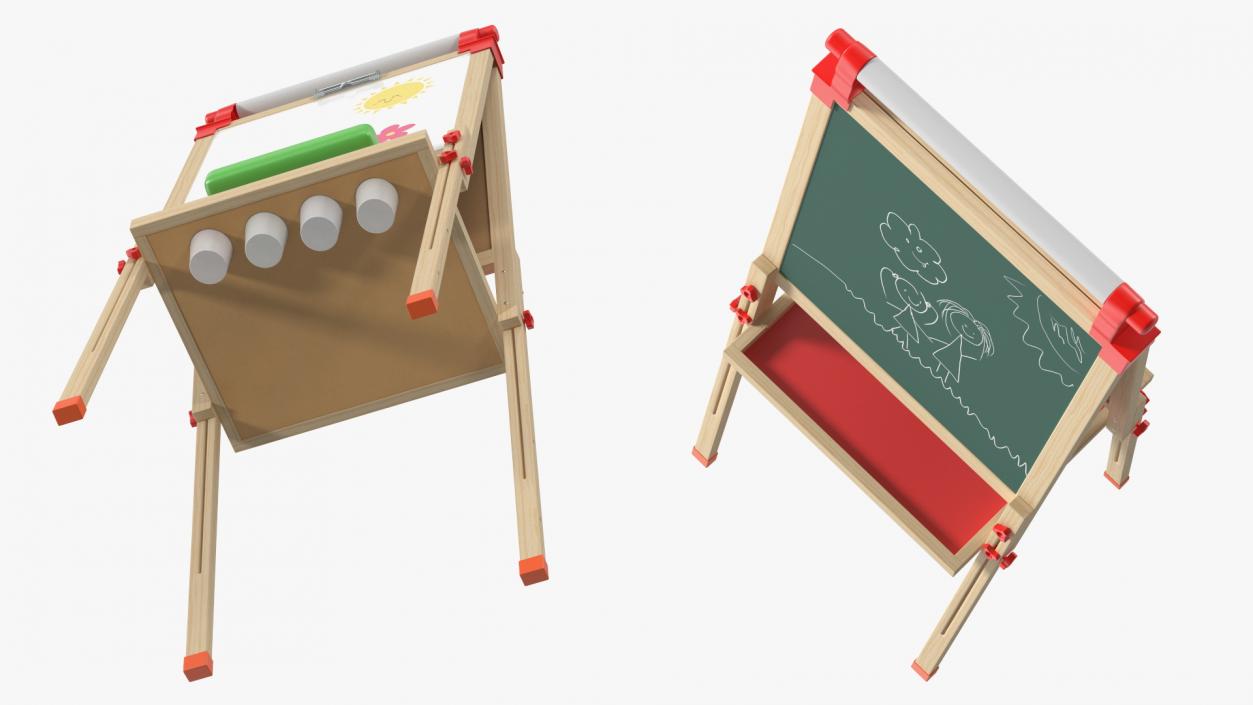 3D Easel Art Childrens Whiteboard 50 Inches with Picture model