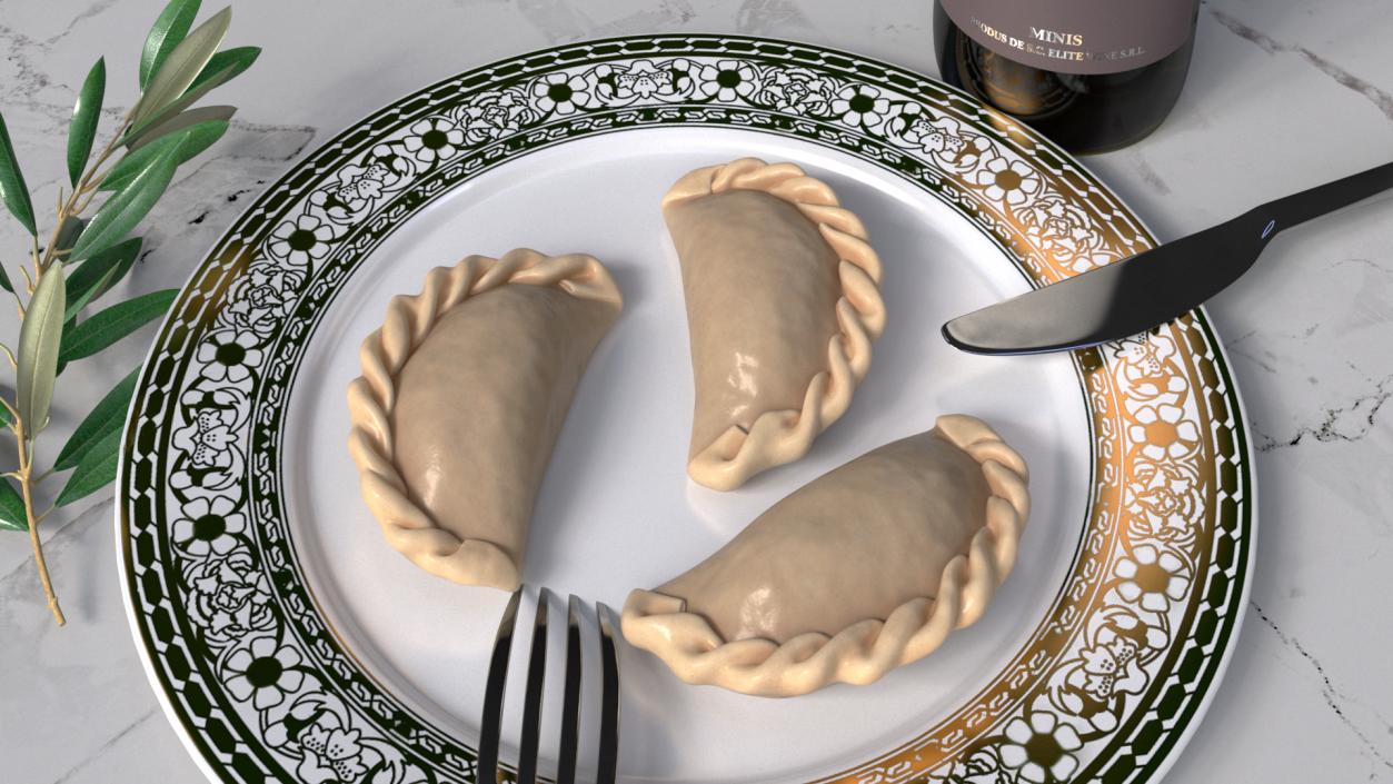 3D model Pierogi Dumpling Cooked 2