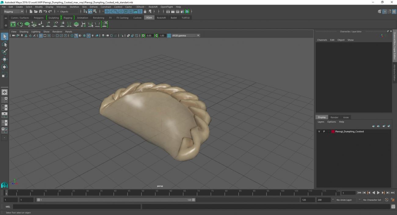 3D model Pierogi Dumpling Cooked 2