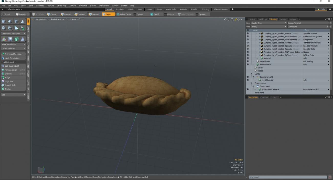 3D model Pierogi Dumpling Cooked 2