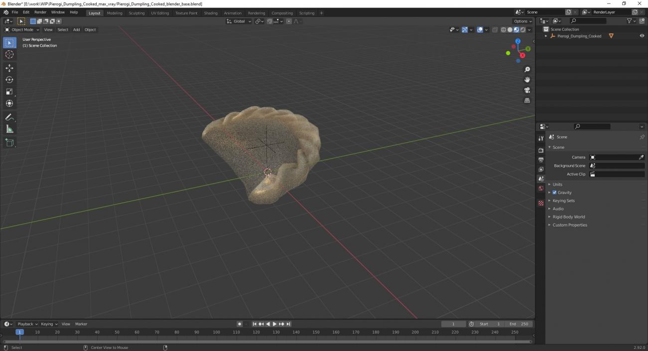 3D model Pierogi Dumpling Cooked 2