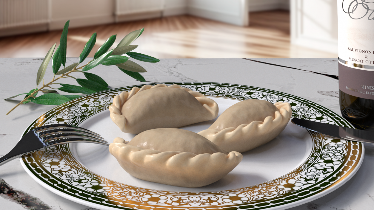 3D model Pierogi Dumpling Cooked 2