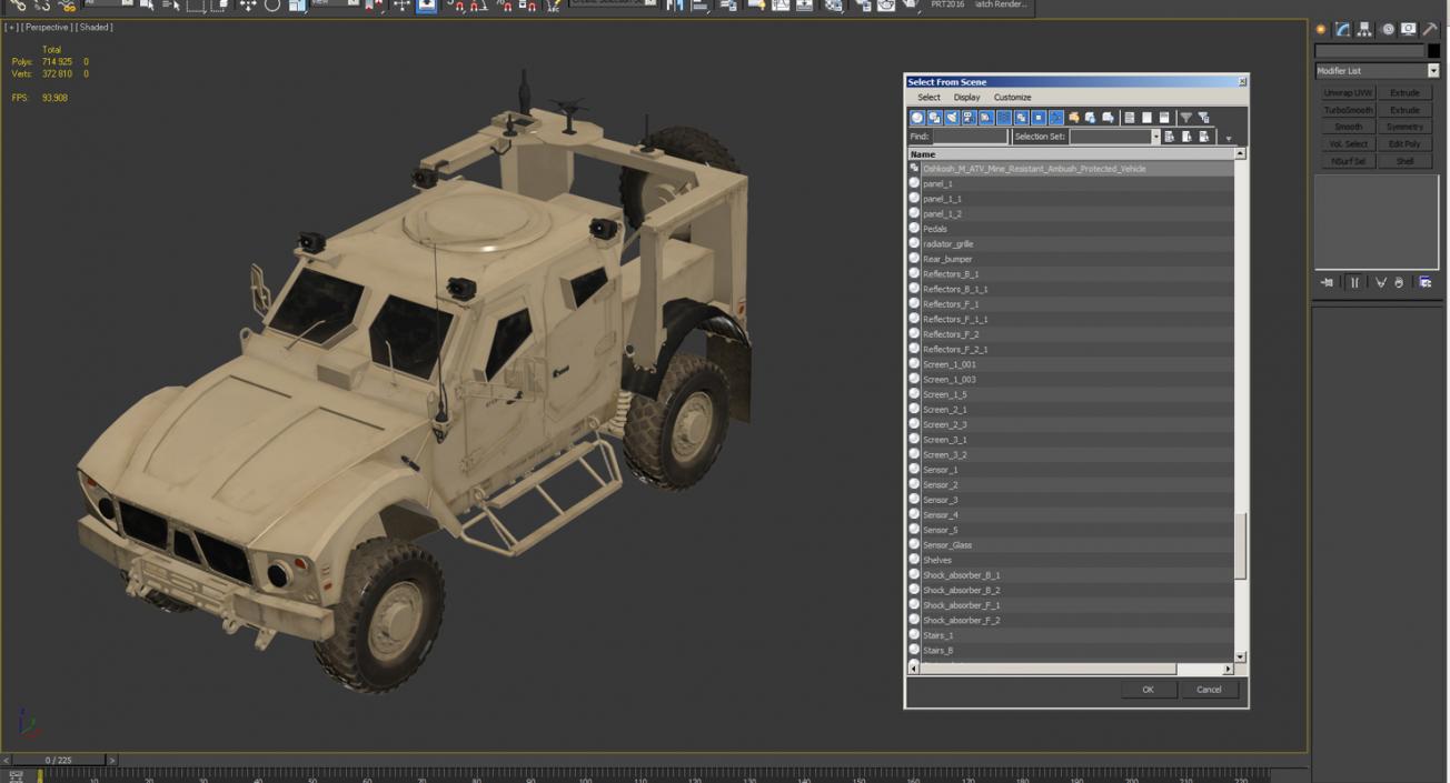 3D Oshkosh M-ATV Mine Resistant Ambush Protected Vehicle model