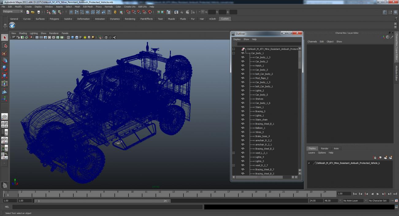 3D Oshkosh M-ATV Mine Resistant Ambush Protected Vehicle model