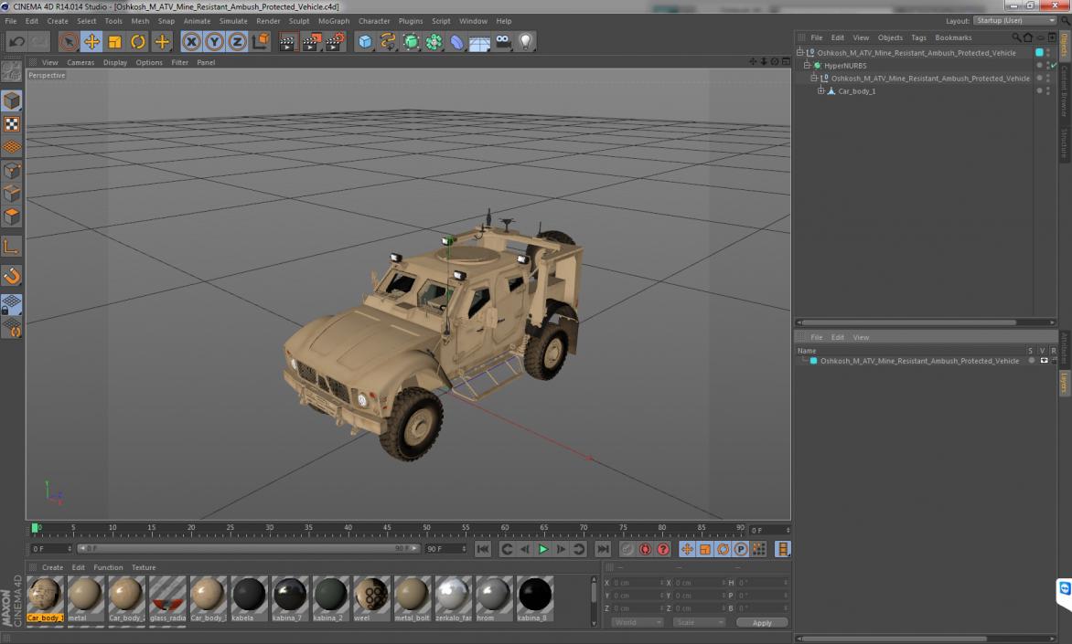 3D Oshkosh M-ATV Mine Resistant Ambush Protected Vehicle model