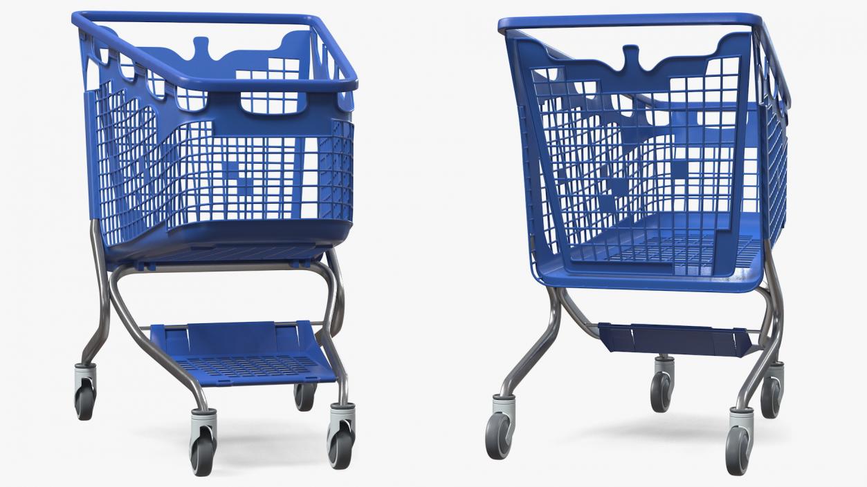 PP Plastic Shopping Trolley 210L 3D