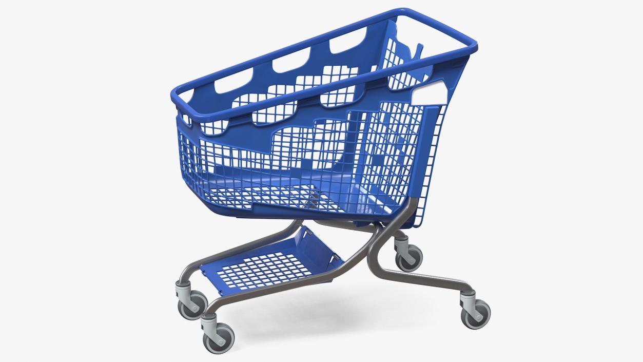 PP Plastic Shopping Trolley 210L 3D