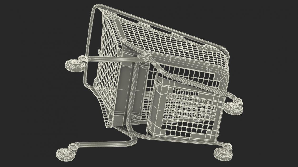 PP Plastic Shopping Trolley 210L 3D