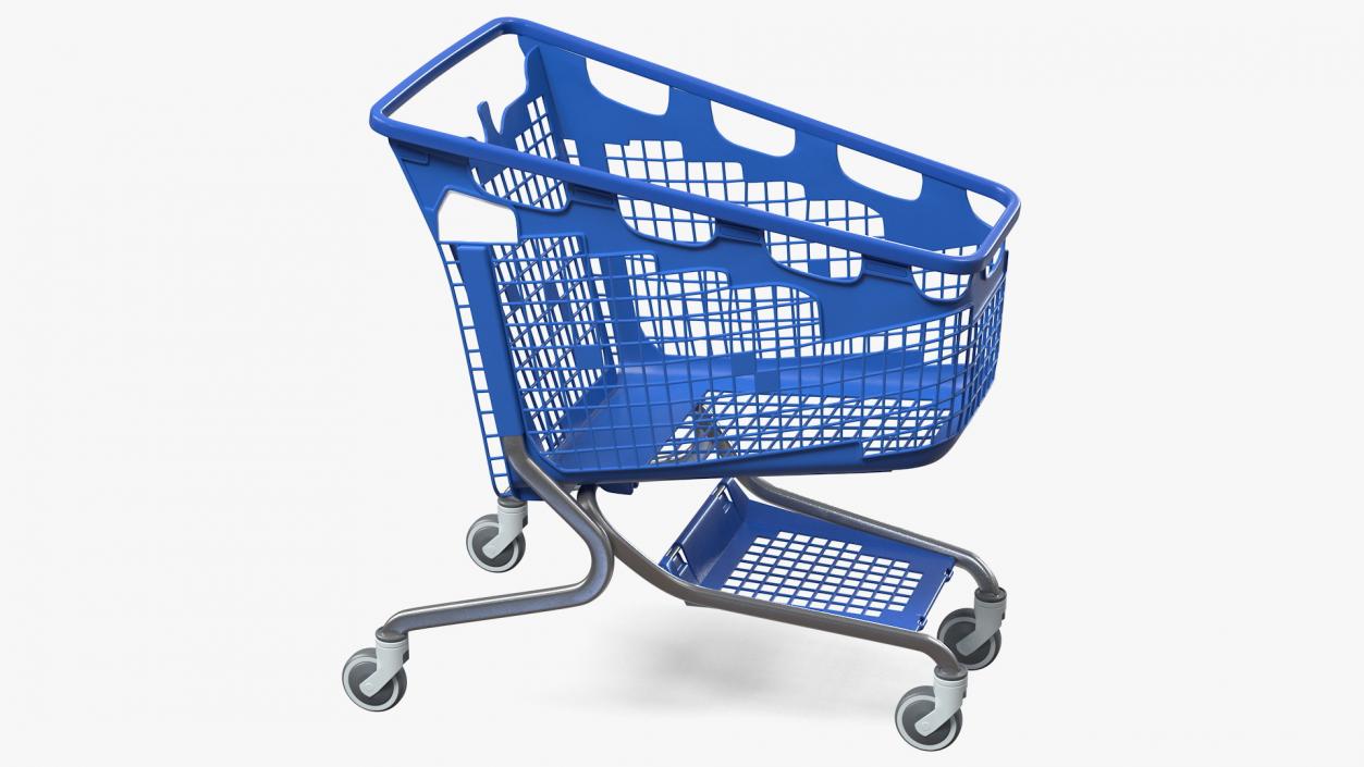 PP Plastic Shopping Trolley 210L 3D