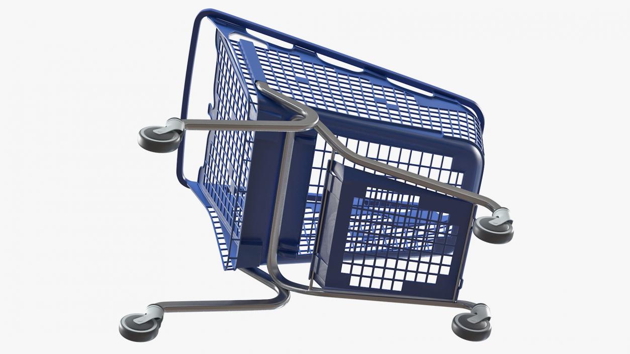 PP Plastic Shopping Trolley 210L 3D