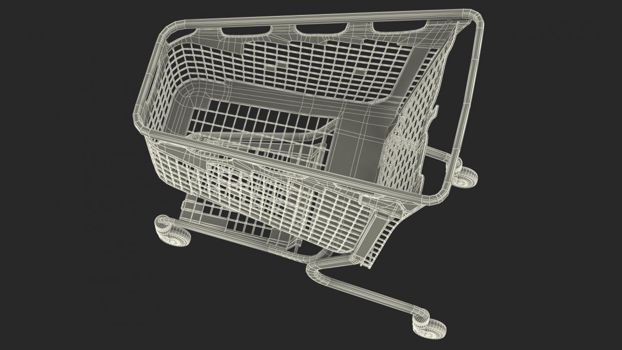 PP Plastic Shopping Trolley 210L 3D