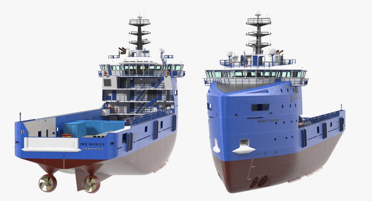 3D Platform Supply Vessel with Cargo model