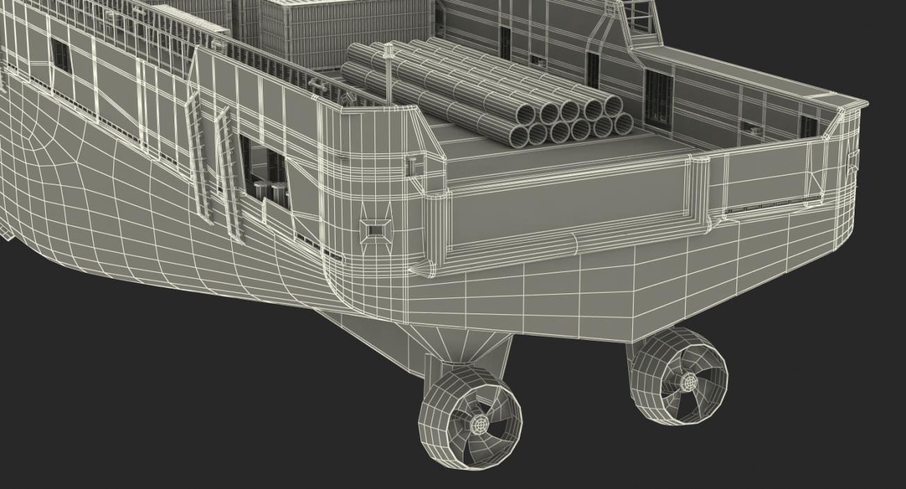 3D Platform Supply Vessel with Cargo model