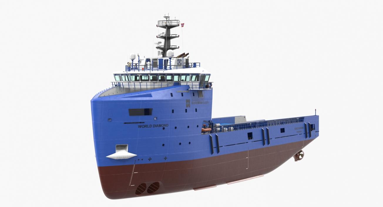 3D Platform Supply Vessel with Cargo model