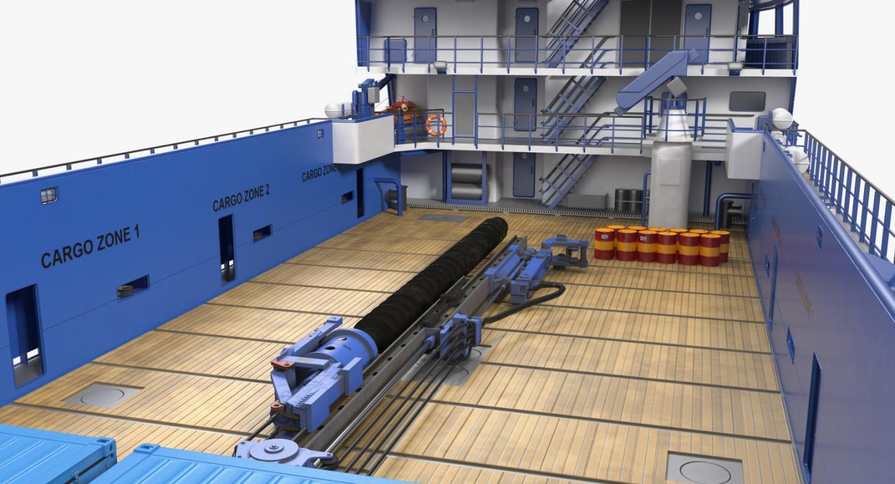 3D Platform Supply Vessel with Cargo model