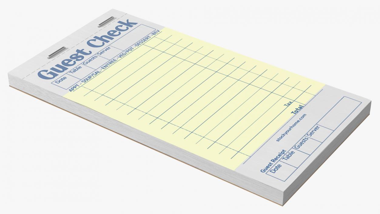 Yellow Pages Guest Check Book 3D model