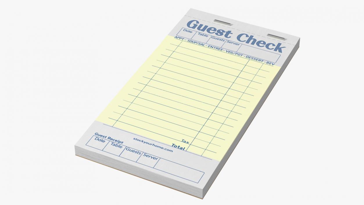 Yellow Pages Guest Check Book 3D model