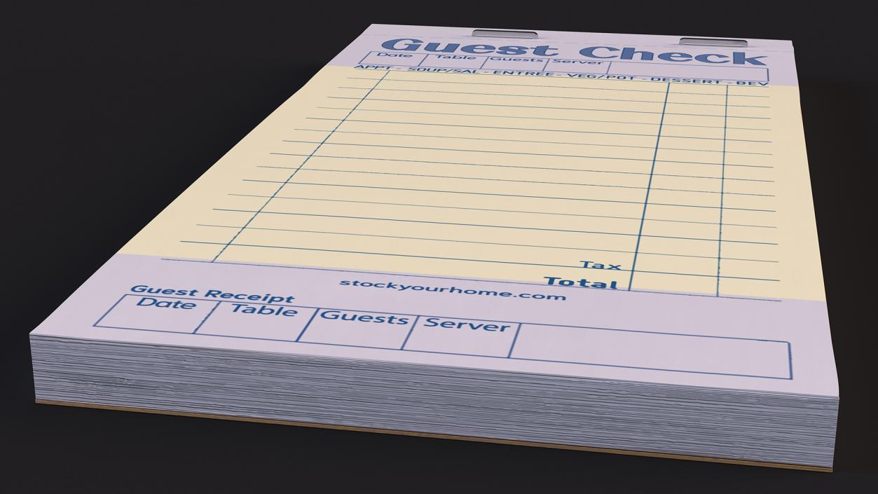 Yellow Pages Guest Check Book 3D model