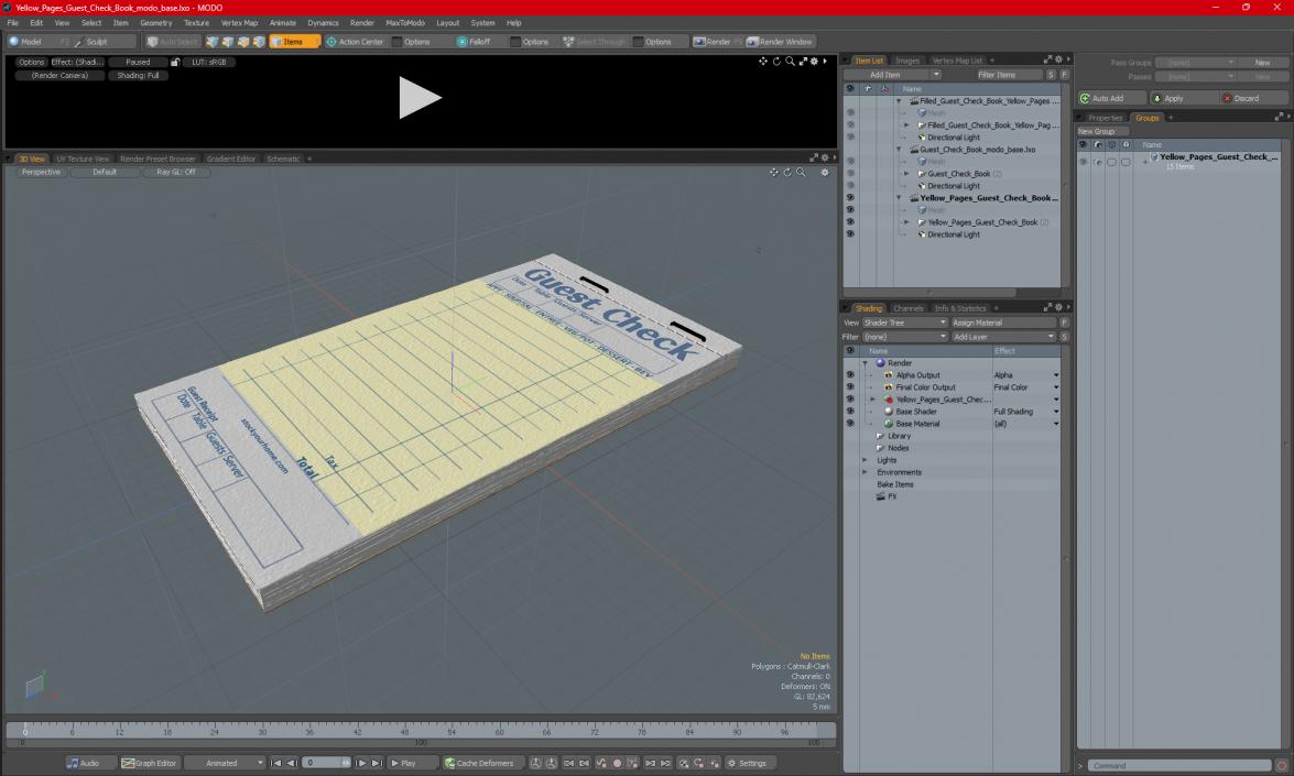 Yellow Pages Guest Check Book 3D model