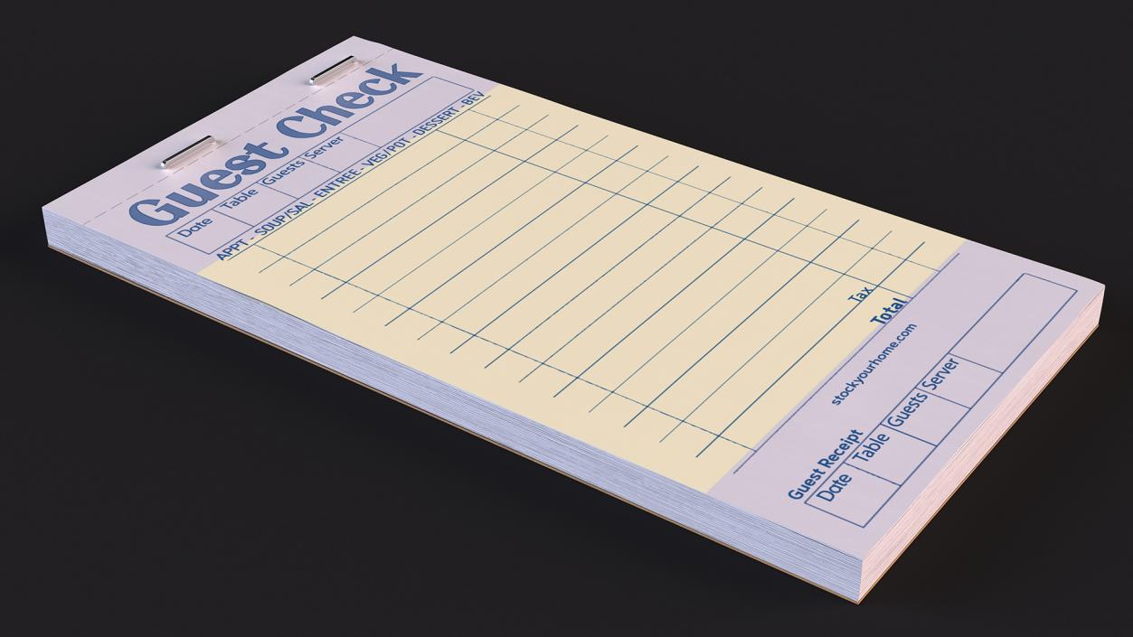 Yellow Pages Guest Check Book 3D model