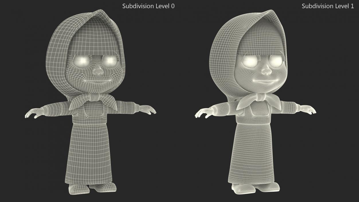 3D model Cartoon Character Masha Rigged