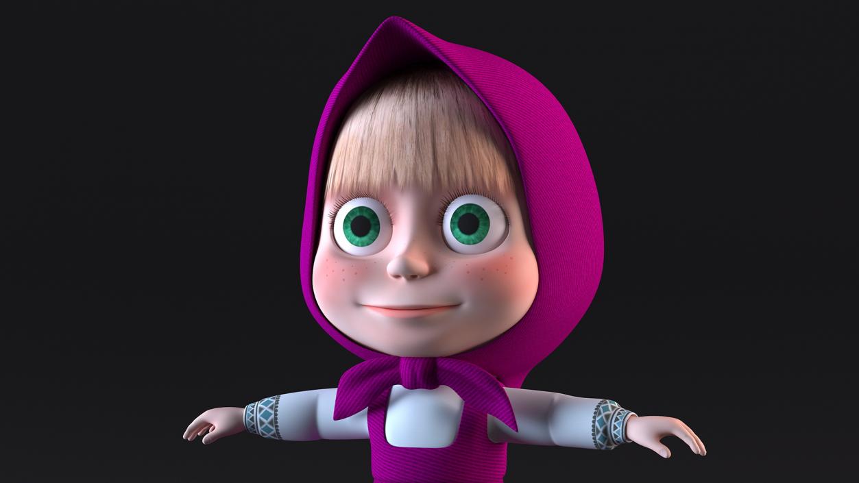 3D model Cartoon Character Masha Rigged