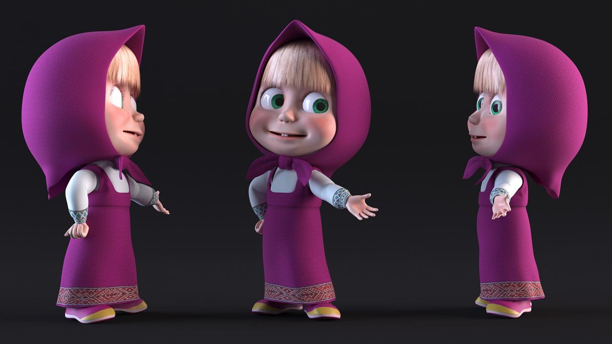 3D model Cartoon Character Masha Rigged