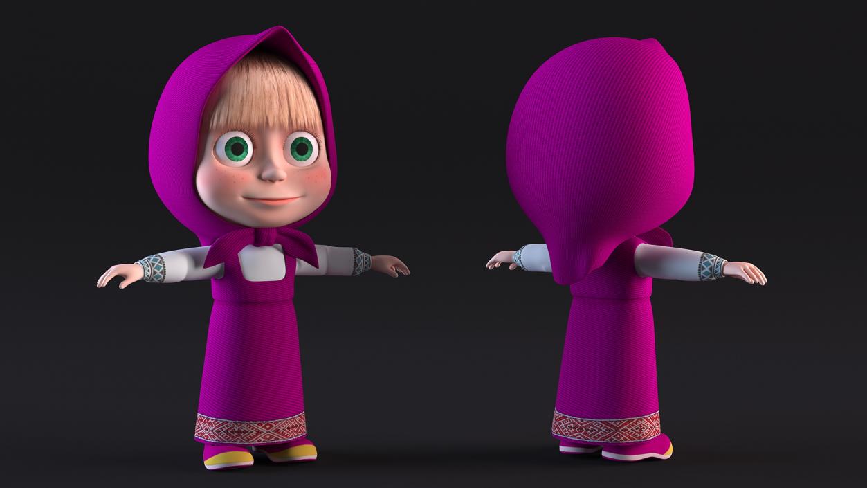 3D model Cartoon Character Masha Rigged