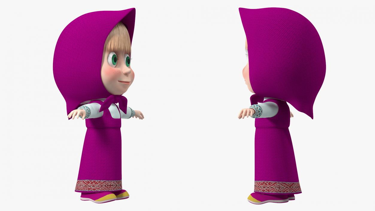 3D model Cartoon Character Masha Rigged