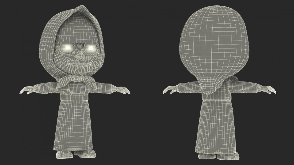 3D model Cartoon Character Masha Rigged