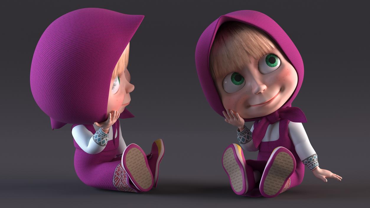 3D model Cartoon Character Masha Rigged