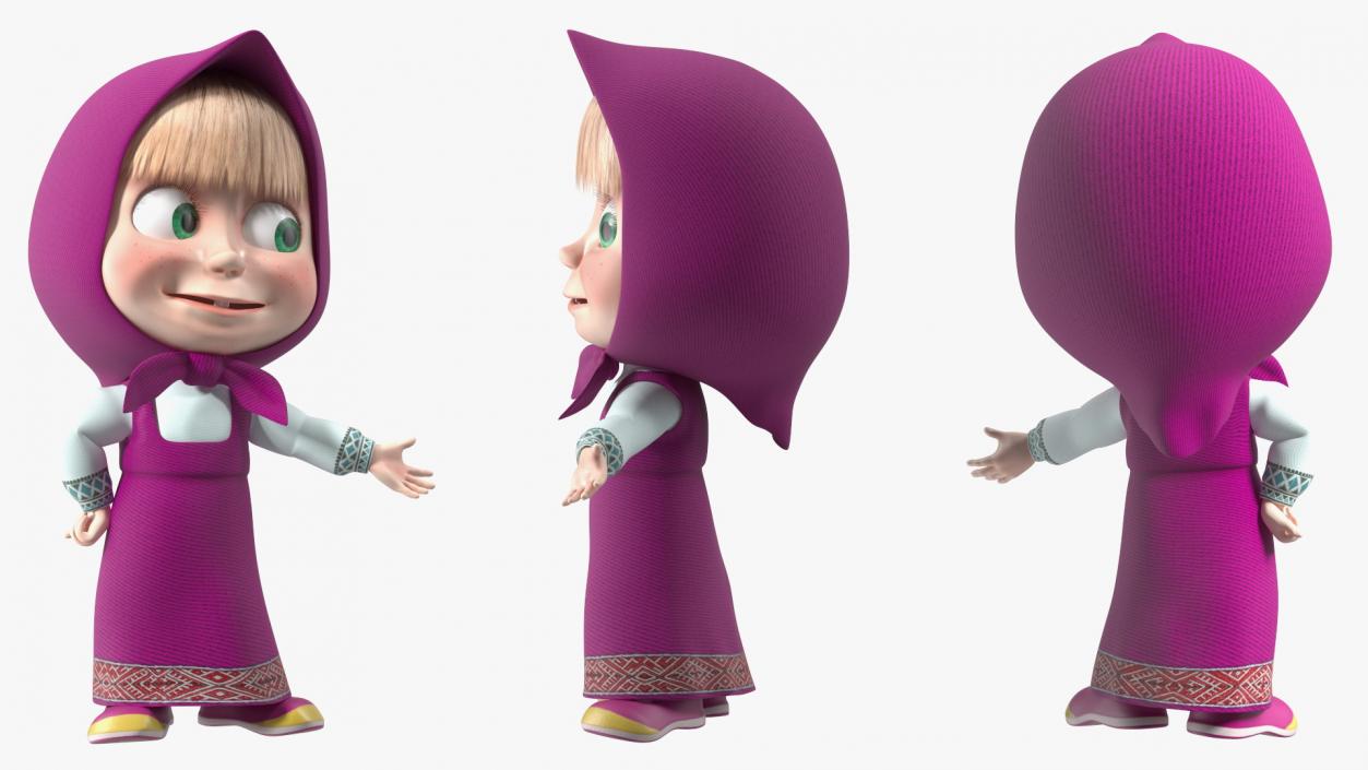 3D model Cartoon Character Masha Rigged