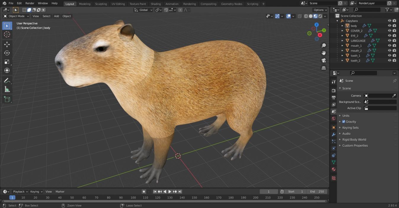 3D model Capybara