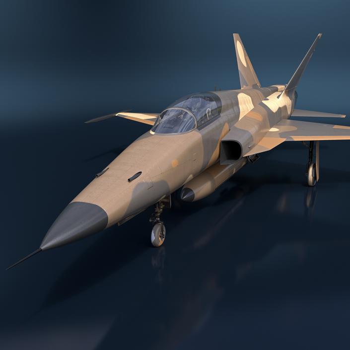 Sand Camouflaged Military Fighter Jet 3D