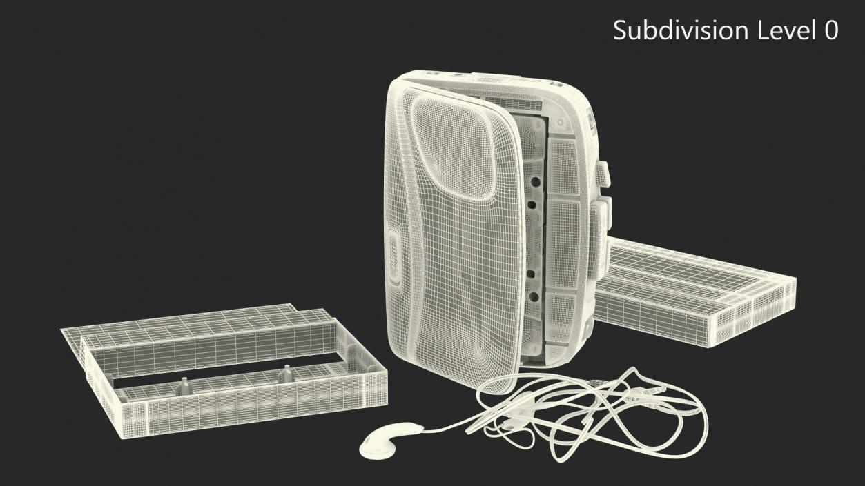 3D Retro Player with Cassette and Headphones