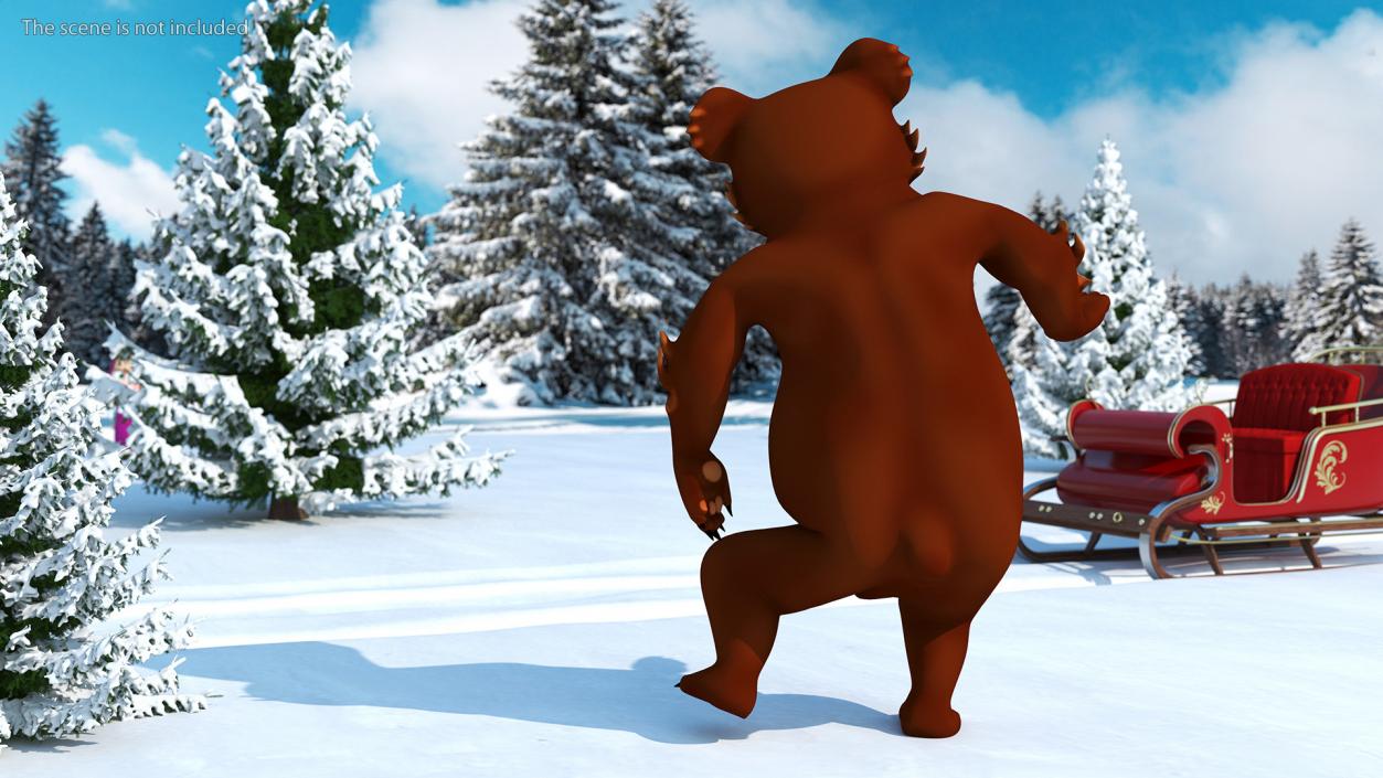 3D Funny Brown Bear Rigged model