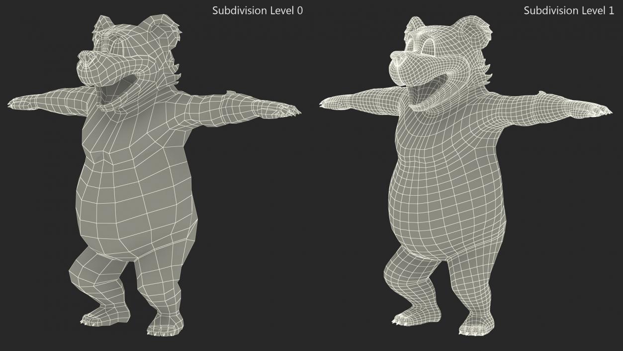 3D Funny Brown Bear Rigged model