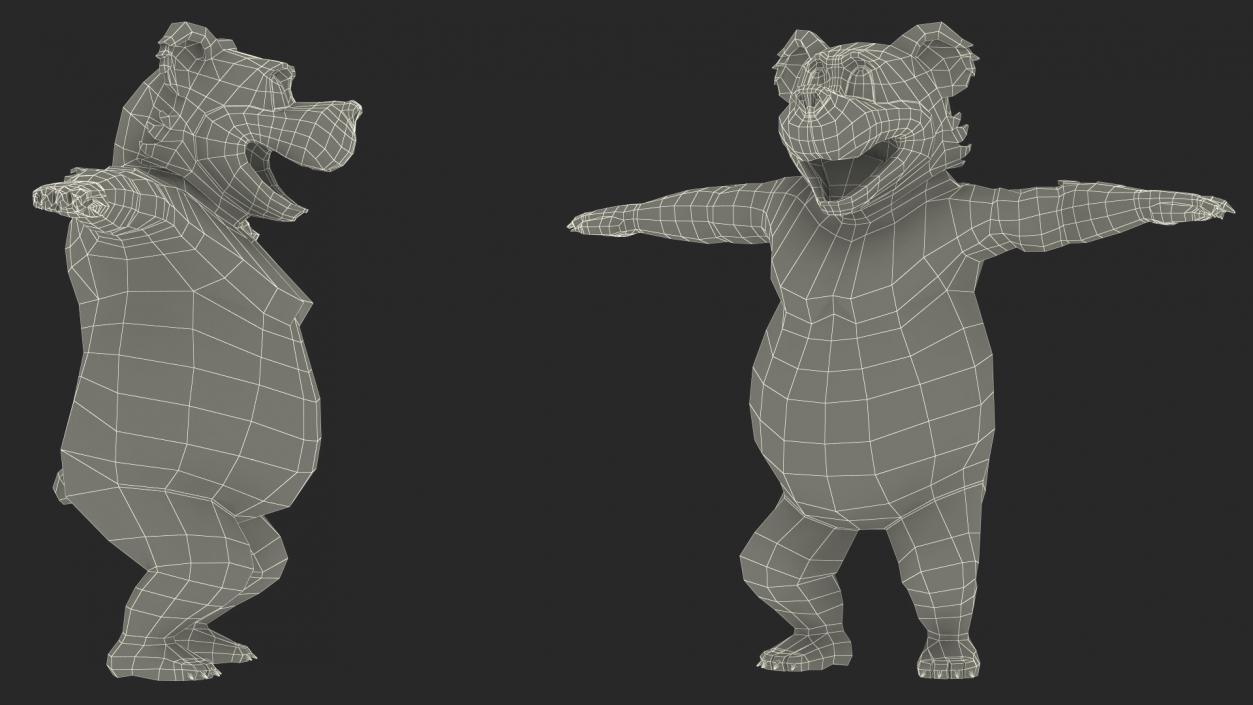 3D Funny Brown Bear Rigged model