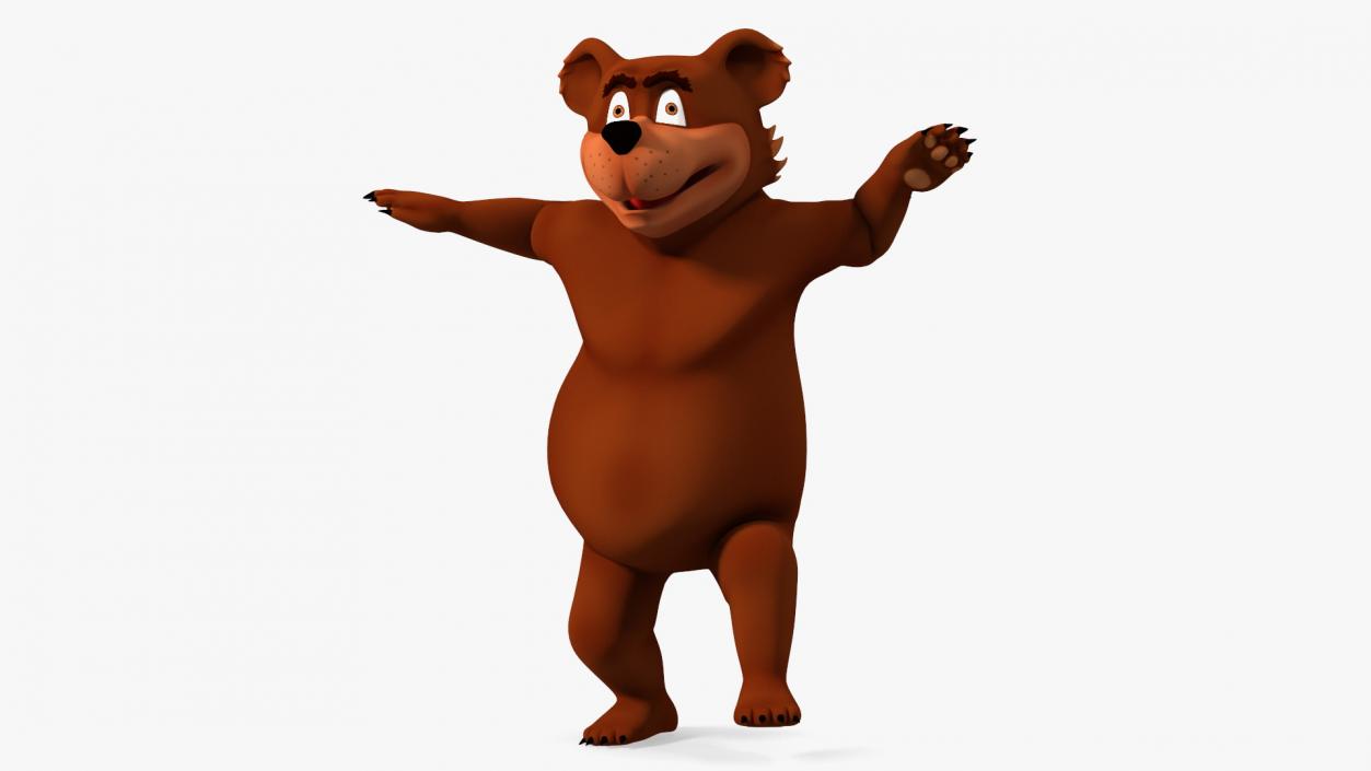 3D Funny Brown Bear Rigged model