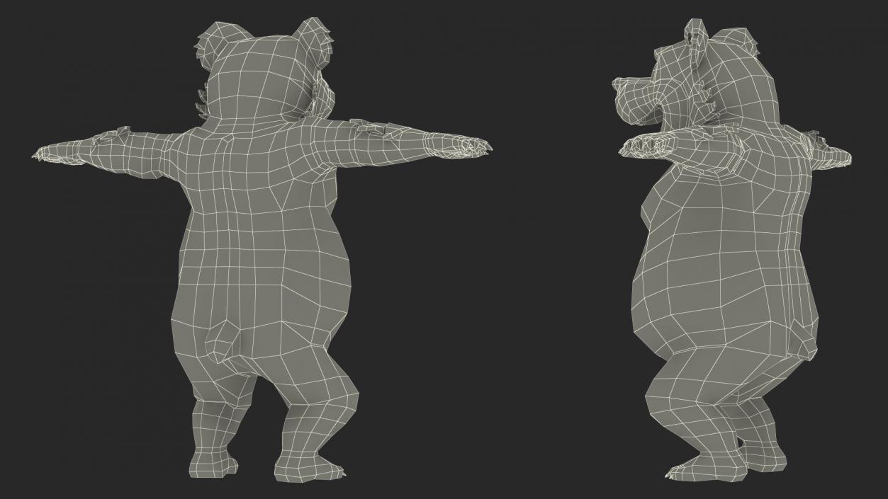 3D Funny Brown Bear Rigged model